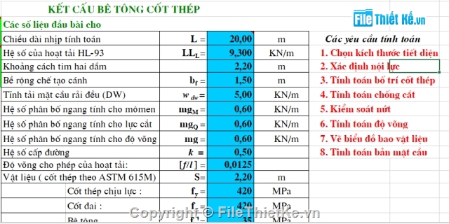 thiết kế môn học,đồ án môn học,bài tập lớn,kết cấu bê tông cốt thép,22TCN272-05,L=20m