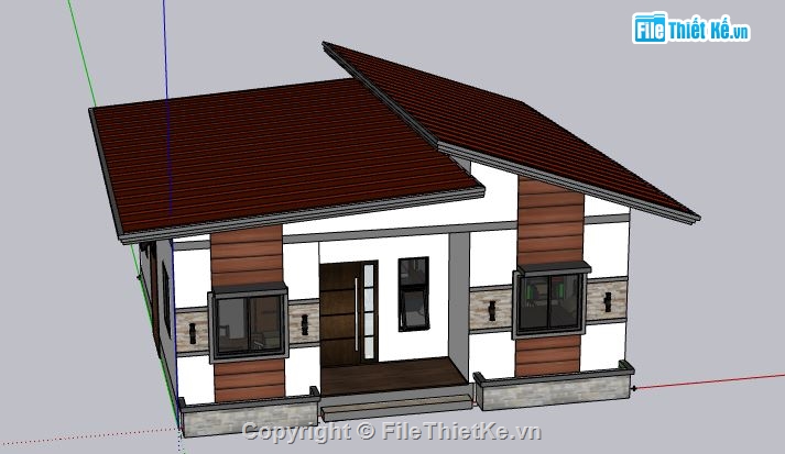 su nhà 1 tầng,model su nhà 1 tầng1,file sketchup nhà 1 tầng