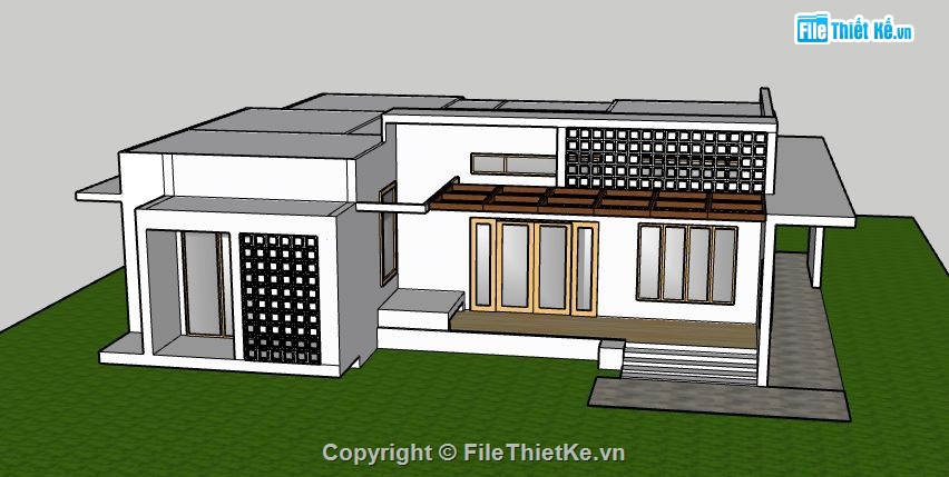 nhà 1 tầng,su nhà 1 tầng,model su nhà 1 tầng