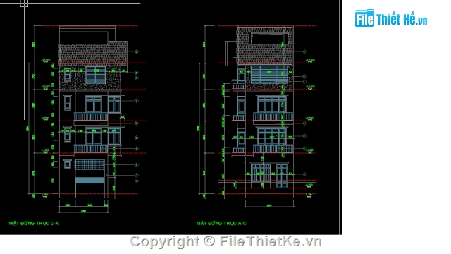 Thiết kế 3.5 tầng,Nhà dân 3 tầng 1 tum,hồ sơ thiết kế nhà dân