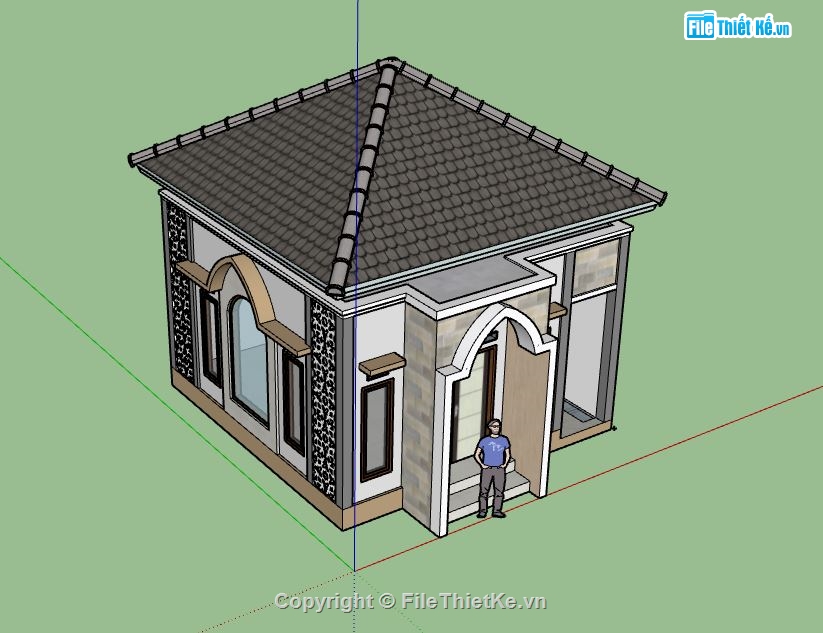 nhà cấp 4,model su nhà cấp 4,file sketchup nhà cấp 4,sketchup nhà cấp 4