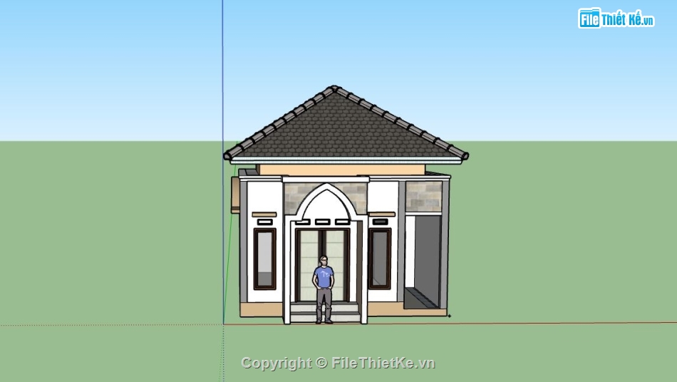 nhà cấp 4,model su nhà cấp 4,file sketchup nhà cấp 4,sketchup nhà cấp 4