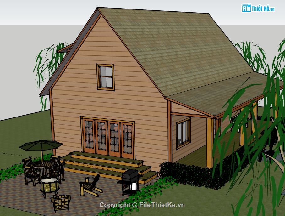 Nhà cấp 4,model su nhà cấp 4,nhà cấp 4 file su,sketchup nhà cấp 4,nhà cấp 4 file sketchup
