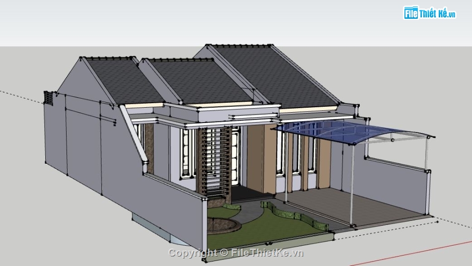 Nhà cấp 4,model su nhà cấp 4,file su nhà cấp 4,sketchup nhà cấp 4,nhà cấp 4 sketchup