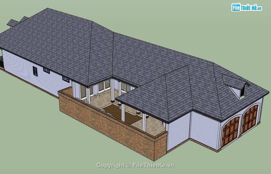 nhà cấp 4 đơn giản,file sketchup nhà cấp 4,nhà cấp 4 file su,model su nhà cấp 4,nhà cấp 4