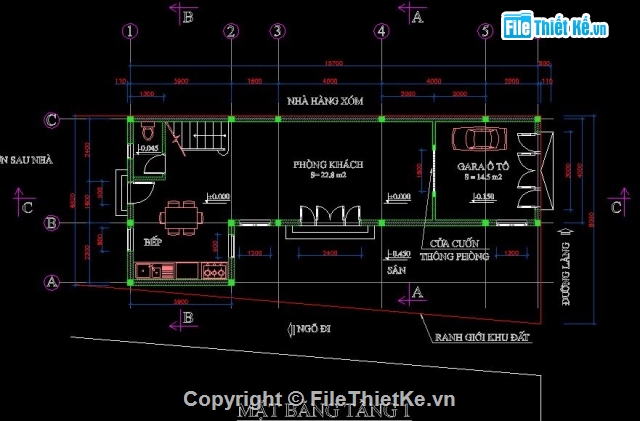 Thiết kế nhà phố,nhà dân 6.52x15.7m,mẫu nhà phố đẹp