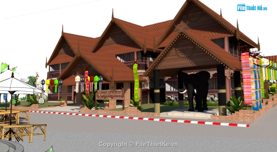 Nhà hàng ăn,model su nhà hàng ăn,sketchup nhà hàng,file sketchup nhà hàng