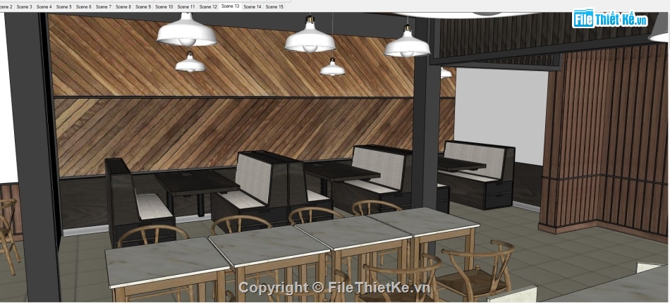 model su nhà hàng,thiết kế nhà hàng sketchup,thiết kế nhà hàng file su,bếp nhà hàng sketchup