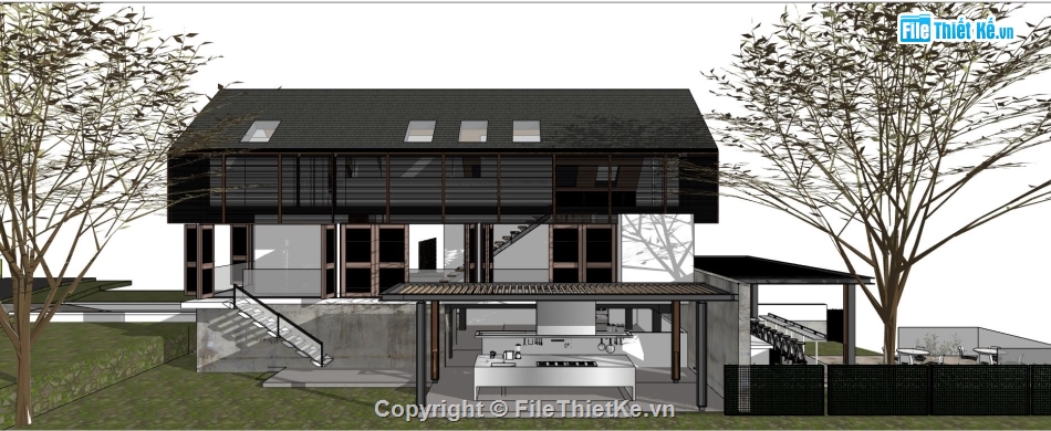 file su nhà hàng,sketchup nhà hàng,thiết kế nhà hàng file su