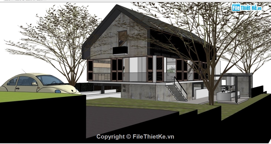 file su nhà hàng,sketchup nhà hàng,thiết kế nhà hàng file su