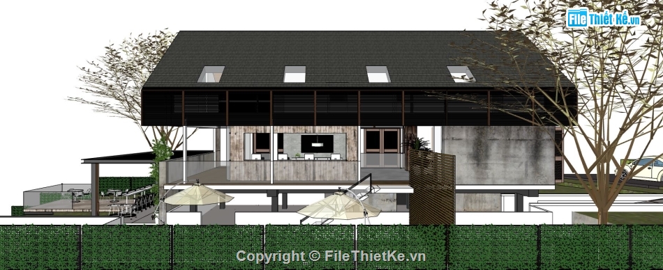 file su nhà hàng,sketchup nhà hàng,thiết kế nhà hàng file su