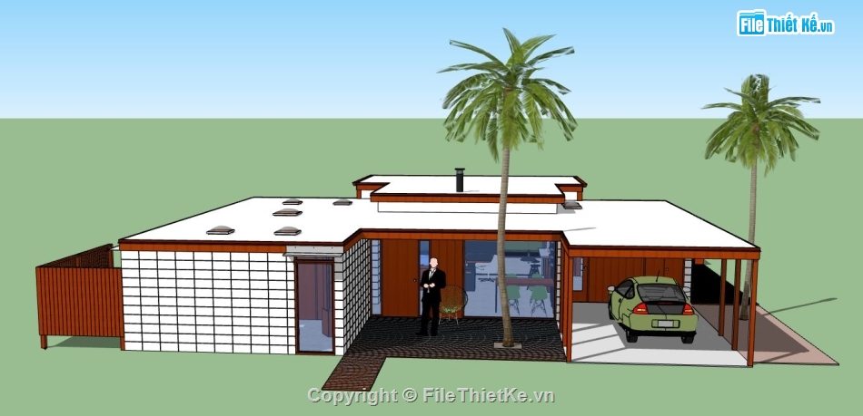 nhà làm việc,thiết kế nhà làm việc,file sketchup nhà làm việc,mẫu nhà làm việc sketchup