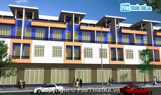 nhà 4 tầng,file cad nhà 4 tầng,nhà phố 4 tầng