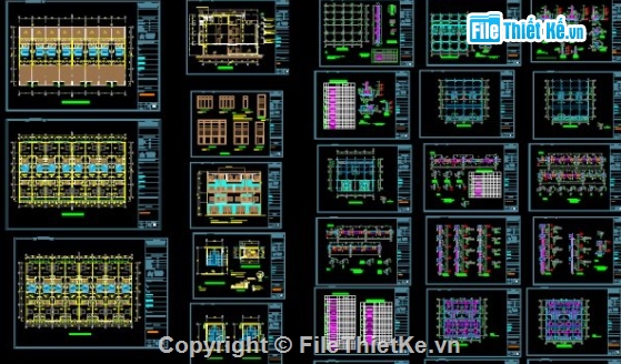 nhà 4 tầng,file cad nhà 4 tầng,nhà phố 4 tầng