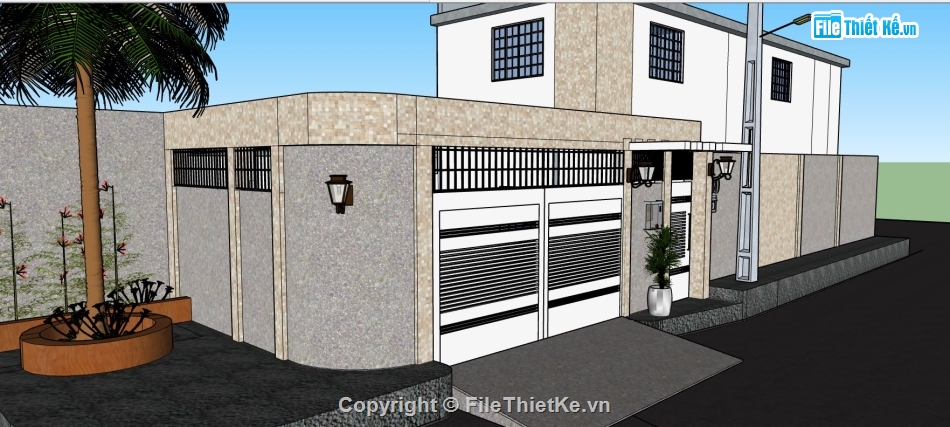 file nhà phố sketchup,sketchup nhà 1 tầng,nhà phố sketchup,file sketchup nhà phố