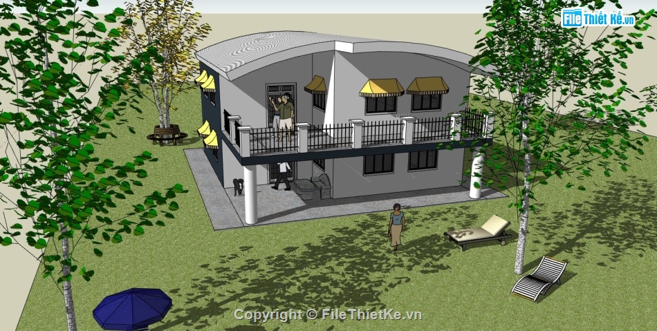 file su biệt thự,model su biệt thự,sketchup biệt thự