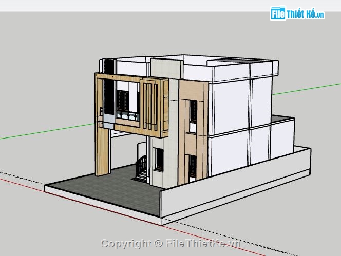 Nhà phố 2 tầng,model su nhà phố 2 tầng,sketchup nhà phố 2 tầng