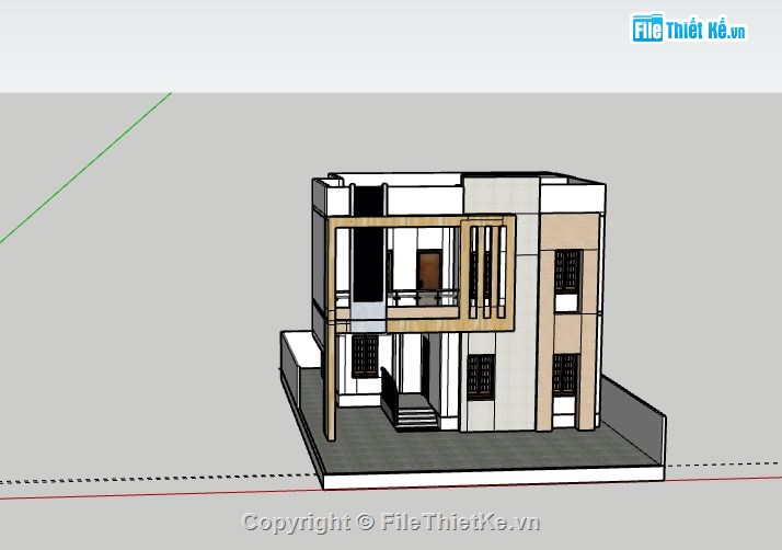 Nhà phố 2 tầng,model su nhà phố 2 tầng,sketchup nhà phố 2 tầng