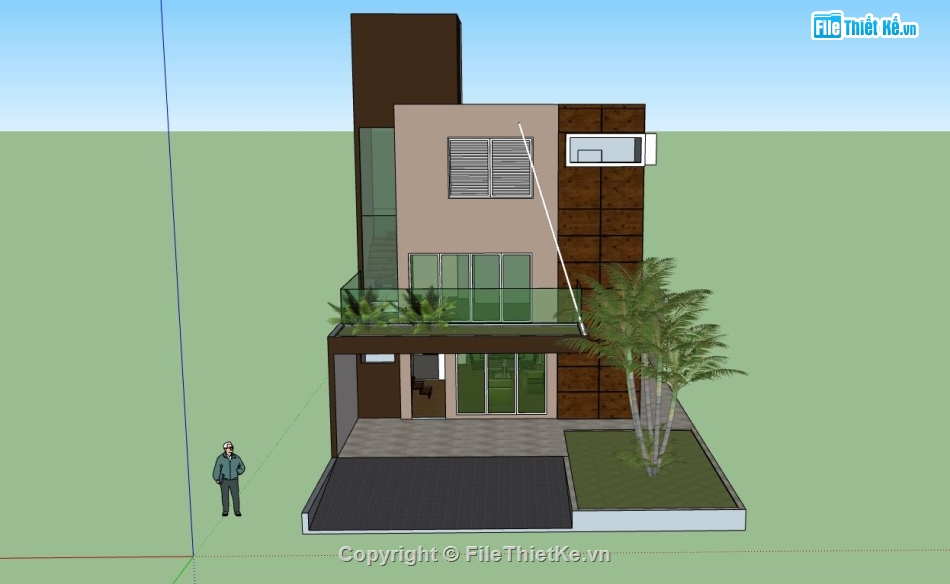 Nhà phố 2 tầng,file sketchup nhà phố 2 tầng,sketchup nhà phố 2 tầng,nhà phố 2 tầng model su,nhà phố 2 tầng sketchup