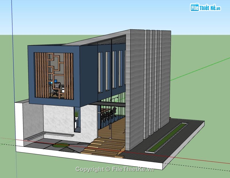 Nhà phố 2 tầng,model su nhà phố 2 tầng,nhà phố 2 tầng sketchup,file su nhà phố 2 tầng,mẫu nhà phố 2 tầng sketchup