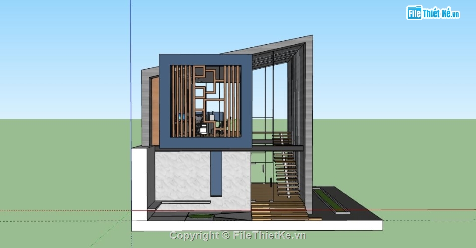 Nhà phố 2 tầng,model su nhà phố 2 tầng,nhà phố 2 tầng sketchup,file su nhà phố 2 tầng,mẫu nhà phố 2 tầng sketchup