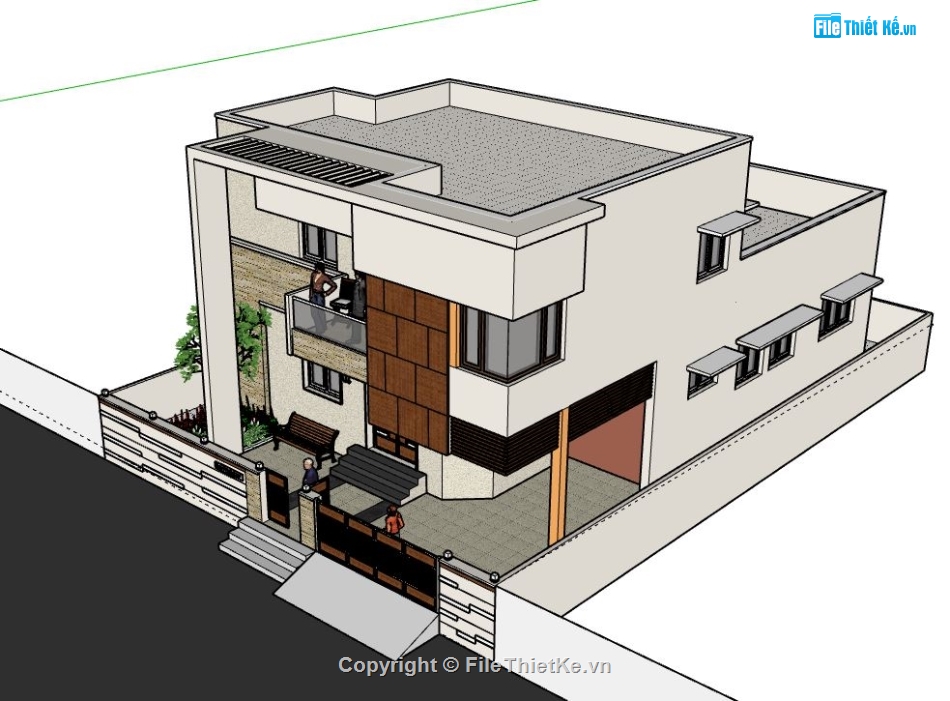 Nhà phố 2 tầng,model su nhà phố 2 tầng,file su nhà phố 2 tầng,file sketchup nhà phố 2 tầng,nhà phố 2 tầng file su