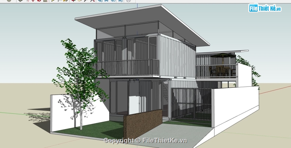 mẫu nhà phố 2 tầng,su nhà phố 2 tầng,sketchup nhà phố 2 tầng,thiết kế nhà phố 2 tầng