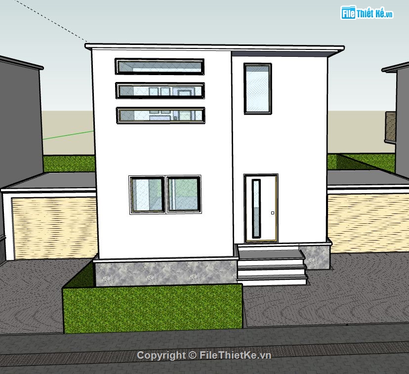 Nhà phố 2 tầng,model su nhà phố 2 tầng,nhà phố 2 tầng file su,sketchup nhà phố 2 tầng,nhà phố 2 tầng sketchup