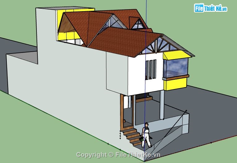 Nhà phố 2 tầng,file su nhà phố 2 tầng,sketchup nhà phố 2 tầng,nhà phố 2 tầng sketchup,nhà phố 2 tầng file su