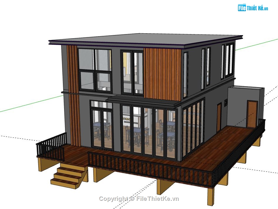 Nhà phố 2 tầng,model su nhà phố 2 tầng,file su nhà phố 2 tầng,sketchup nhà phố 2 tầng,nhà phố 2 tầng file su