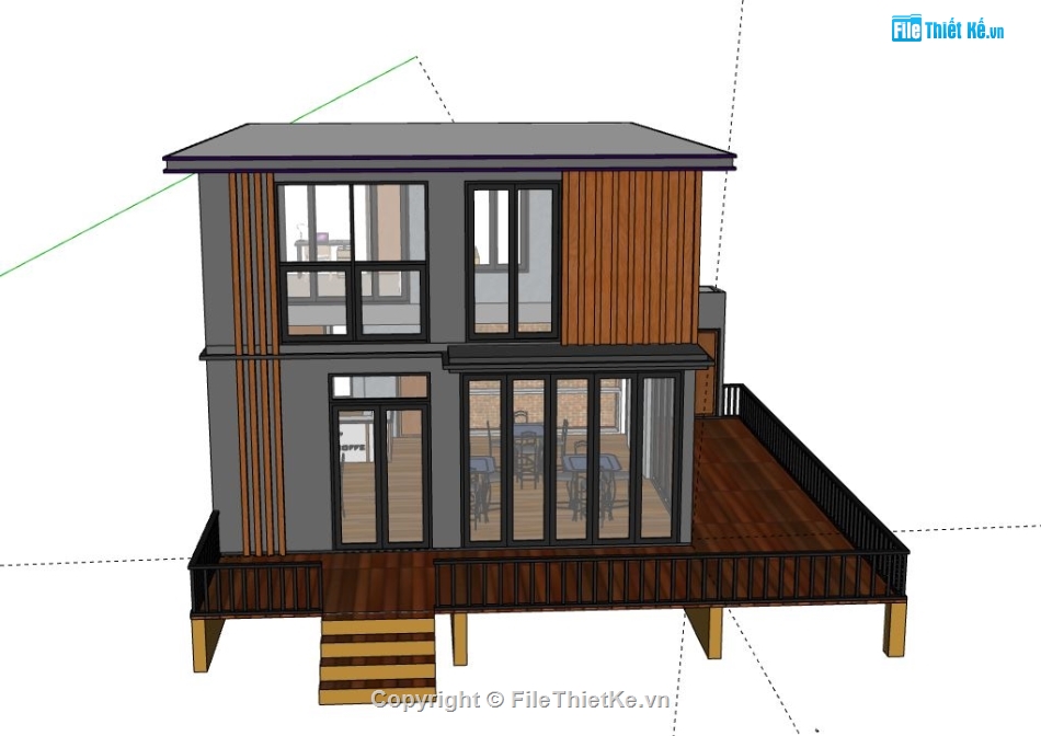 Nhà phố 2 tầng,model su nhà phố 2 tầng,file su nhà phố 2 tầng,sketchup nhà phố 2 tầng,nhà phố 2 tầng file su