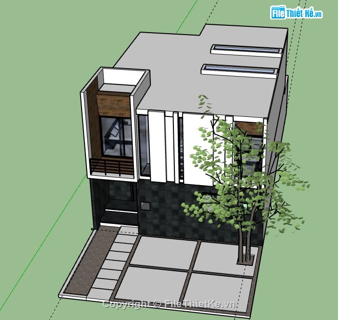 Nhà phố 2 tầng,model su nhà phố 2 tầng,file su nhà phố 2 tầng,nhà phố 2 tầng file su,file sketchup nhà phố 2 tầng