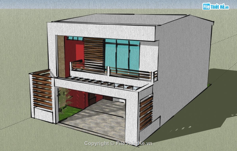 nhà phố 2 tầng,model su nhà phố 2 tầng,nhà phố 2 tầng file su,sketchup nhà phố 2 tầng,nhà phố 2 tầng sketchup
