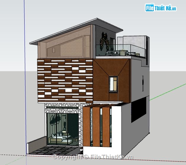 Nhà phố 2 tầng,model su nhà phố 2 tầng,file su nhà phố 2 tầng,nhà phố 2 tầng sketchup,sketchup nhà phố 2 tầng