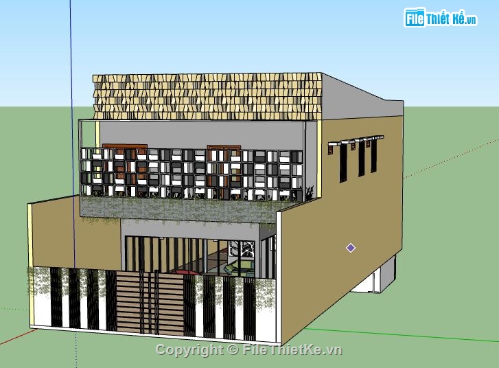 Nhà phố 2 tầng,model su nhà phố 2 tầng,sketchup nhà phố 2 tầng,nhà phố 2 tầng file su,nhà phố 2 tầng sketchup