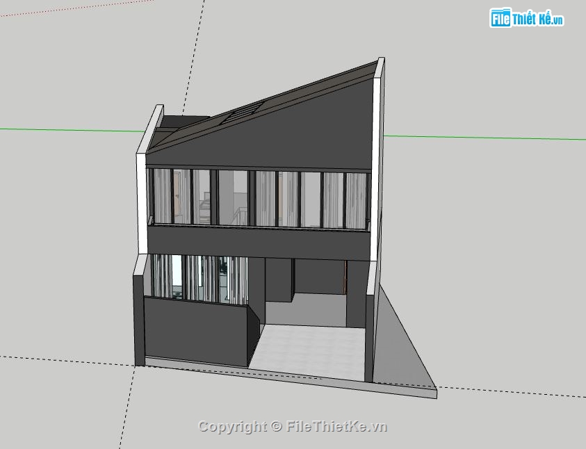 Nhà phố 2 tầng,model su nhà phố 2 tầng,file su nhà phố 2 tầng,file sketchup nhà phố 2 tầng