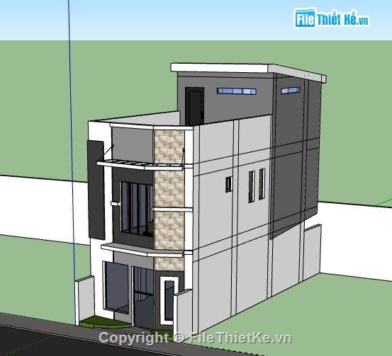 Nhà phố 2 tầng,model nhà phố 2 tầng,nhà phố 2 tầng file su,sketchup nhà phố 2 tầng,nhà phố 2 tầng sketchup