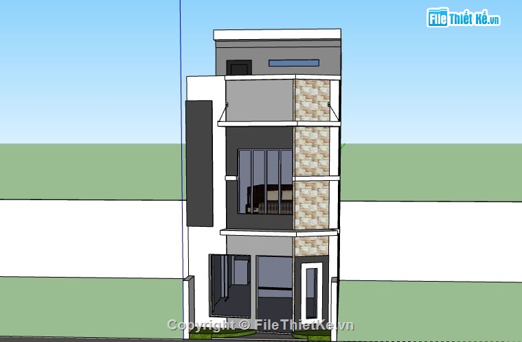 Nhà phố 2 tầng,model nhà phố 2 tầng,nhà phố 2 tầng file su,sketchup nhà phố 2 tầng,nhà phố 2 tầng sketchup