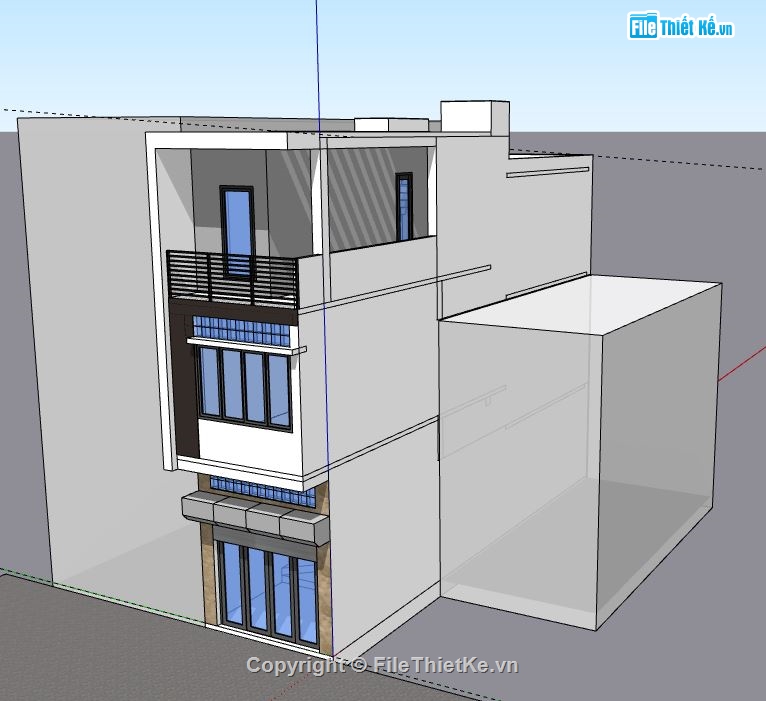 Nhà phố 3 tầng,file su nhà phố 3 tầng,sketchup nhà phố 3 tầng,nhà phố 3 tầng model su,file sketchup nhà phố 3 tầng