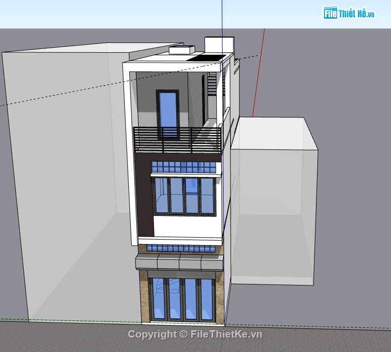 Nhà phố 3 tầng,file su nhà phố 3 tầng,sketchup nhà phố 3 tầng,nhà phố 3 tầng model su,file sketchup nhà phố 3 tầng