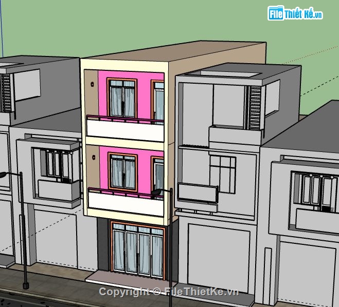 Nhà phố 3 tầng,model su nhà phố 3 tầng,file sketchup nhà phố 3 tầng,nhà phố 3 tầng model su,file su nhà phố 3 tầng