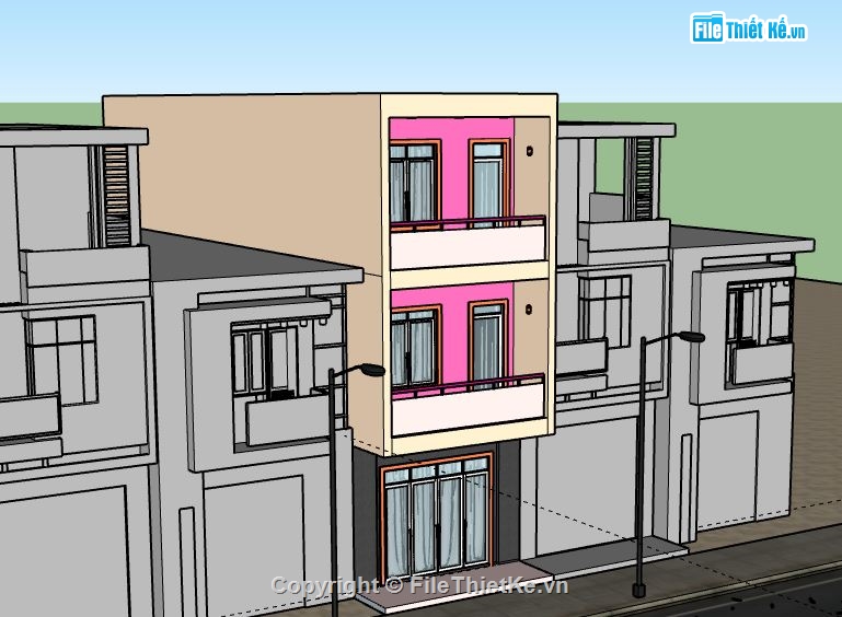 Nhà phố 3 tầng,model su nhà phố 3 tầng,file sketchup nhà phố 3 tầng,nhà phố 3 tầng model su,file su nhà phố 3 tầng