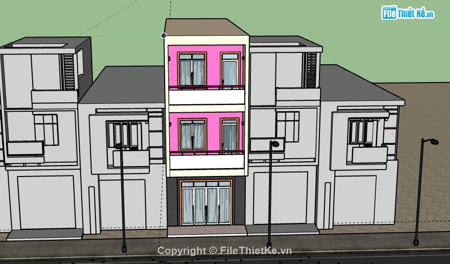 Nhà phố 3 tầng,model su nhà phố 3 tầng,file sketchup nhà phố 3 tầng,nhà phố 3 tầng model su,file su nhà phố 3 tầng