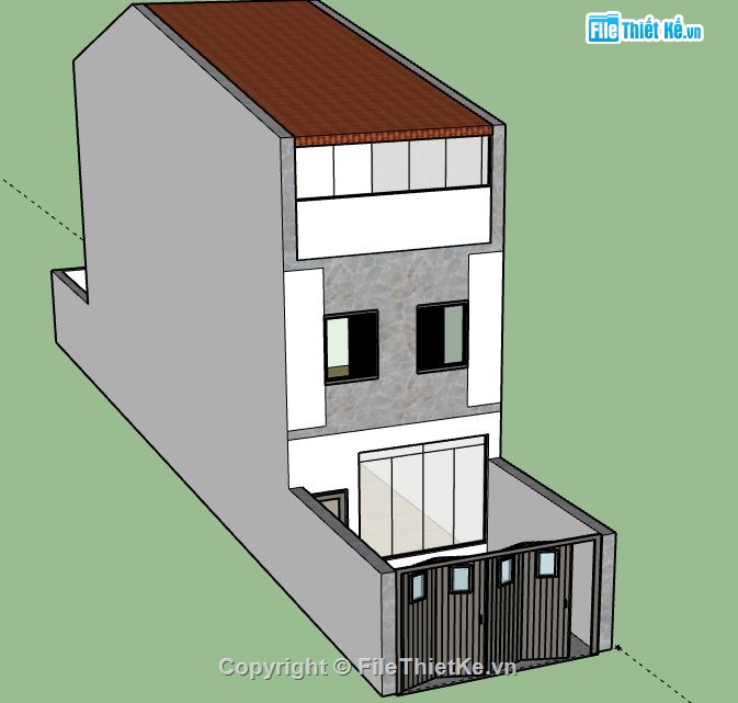 Nhà phố 3 tầng,model su nhà phố 3 tầng,nhà phố 3 tầng sketchup,sketchup nhà phố 3 tầng,nhà phố 3 tầng file su