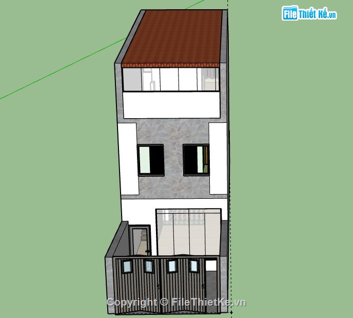 Nhà phố 3 tầng,model su nhà phố 3 tầng,nhà phố 3 tầng sketchup,sketchup nhà phố 3 tầng,nhà phố 3 tầng file su