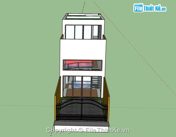 Nhà phố 3 tầng,model su nhà phố 3 tầng,file su nhà phố 3 tầng,mẫu nhà phố 3 tầng sketchup,nhà phố 3 tầng sketchup