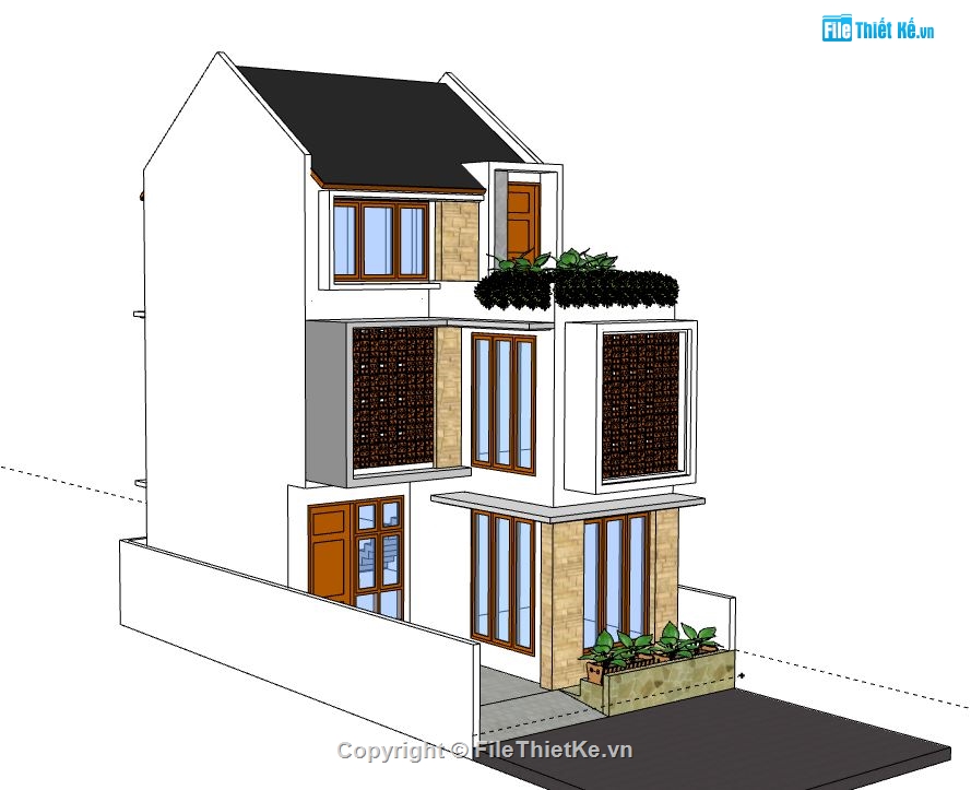 nhà phố 3 tầng,model su nhà phố 3 tầng,sketchup nhà phố 3 tầng,model sketchup nhà phố 3 tầng,nhà phố 3 tầng file sketchup