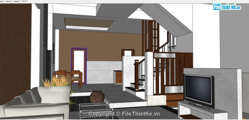 nhà phố 3 tầng,su nhà phố 3 tầng,model sketchup nhà phố 3 tầng,nhà phố 3 tầng file su