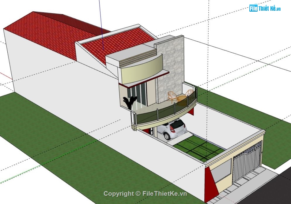 Nhà phố 3 tầng,Model su nhà phố 3 tầng,file su nhà phố 3 tầng,nhà phố 3 tầng sketchup,nhà phố 3 tầng file su