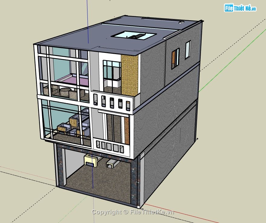 Nhà phố 3 tầng,model su nhà phố 3 tầng,file su nhà phố 3 tầng,file nhà phố 3 tầng sketchup,sketchup nhà phố 3 tầng